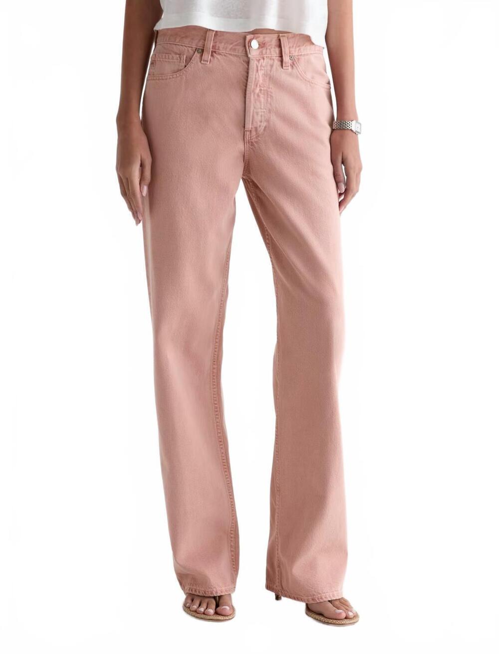 NEW AG JEANS billie relaxed straight jeans in sulfur sparkling rose